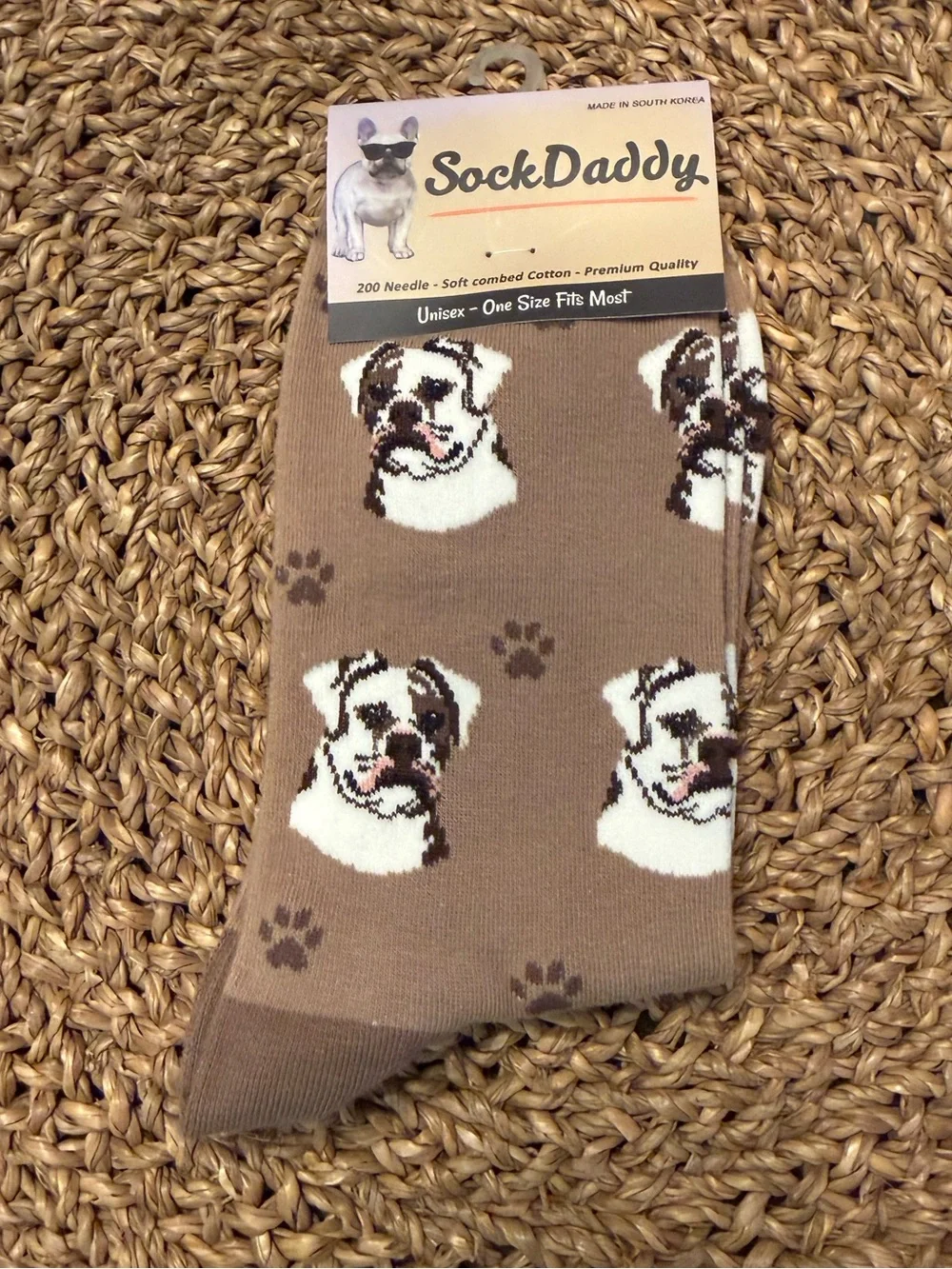 Sock Daddy by E&S Pets American Bulldog Crew Socks Unisex One Size